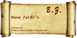 Bene Zalán névjegykártya
